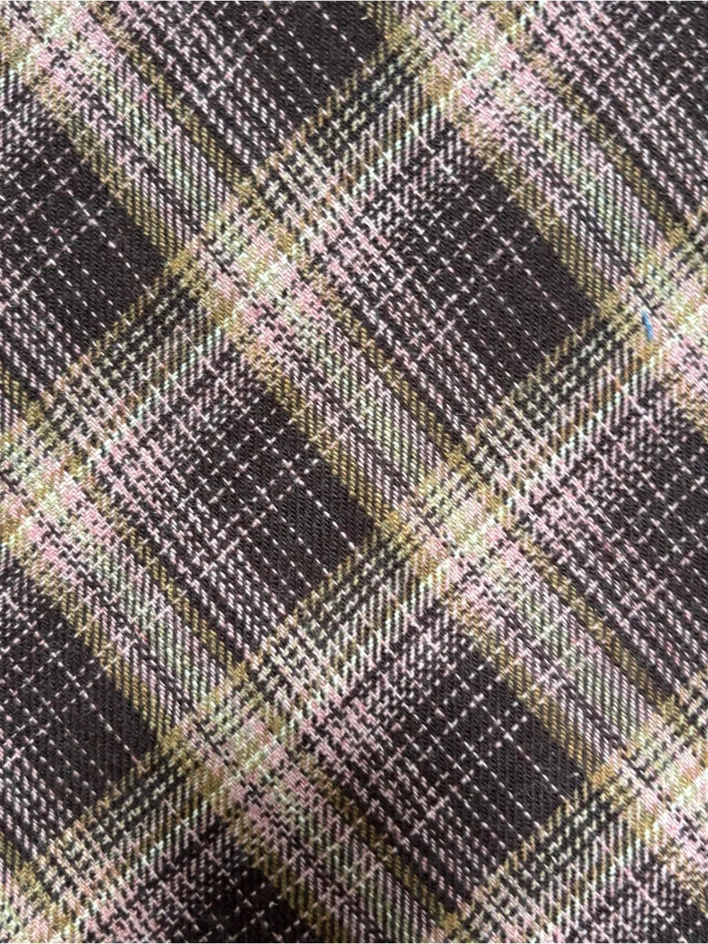 Brown Plaid A-Line Skirt with Pockets